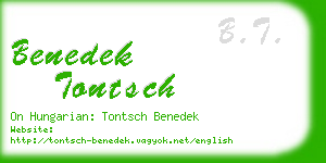 benedek tontsch business card